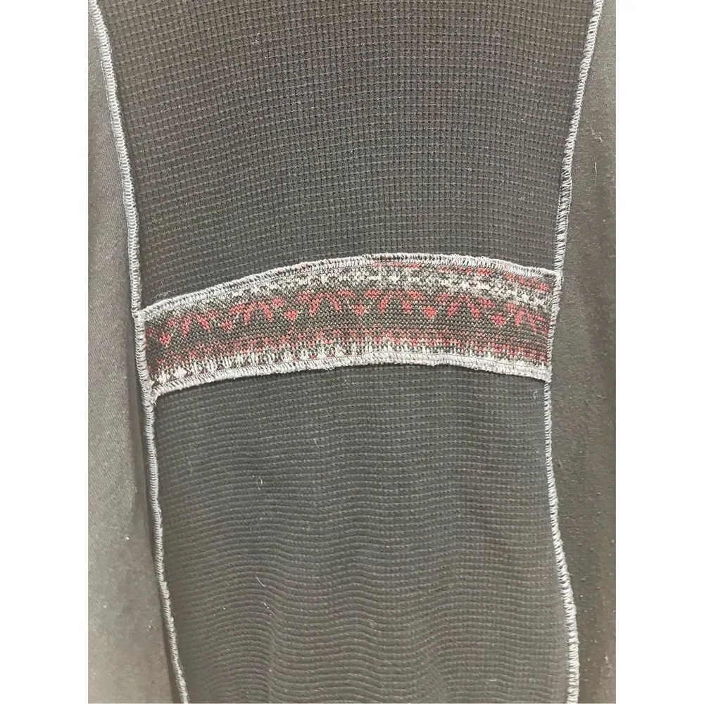 Hand Jive Art To Wear Black Mixed Media Cardigan Sweater sz M Handmade Lagenlook